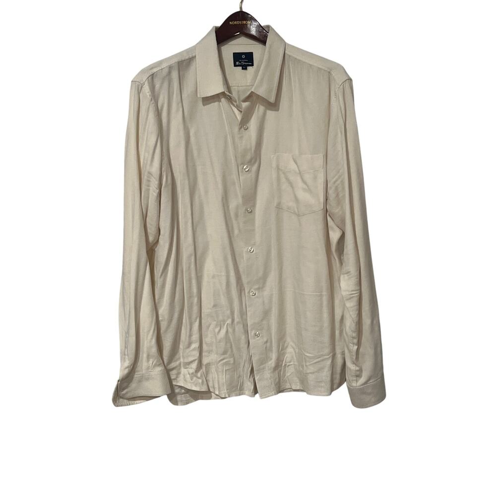 Ben Sherman, Cream, Button down, Cotton blend, Size XL 1407V